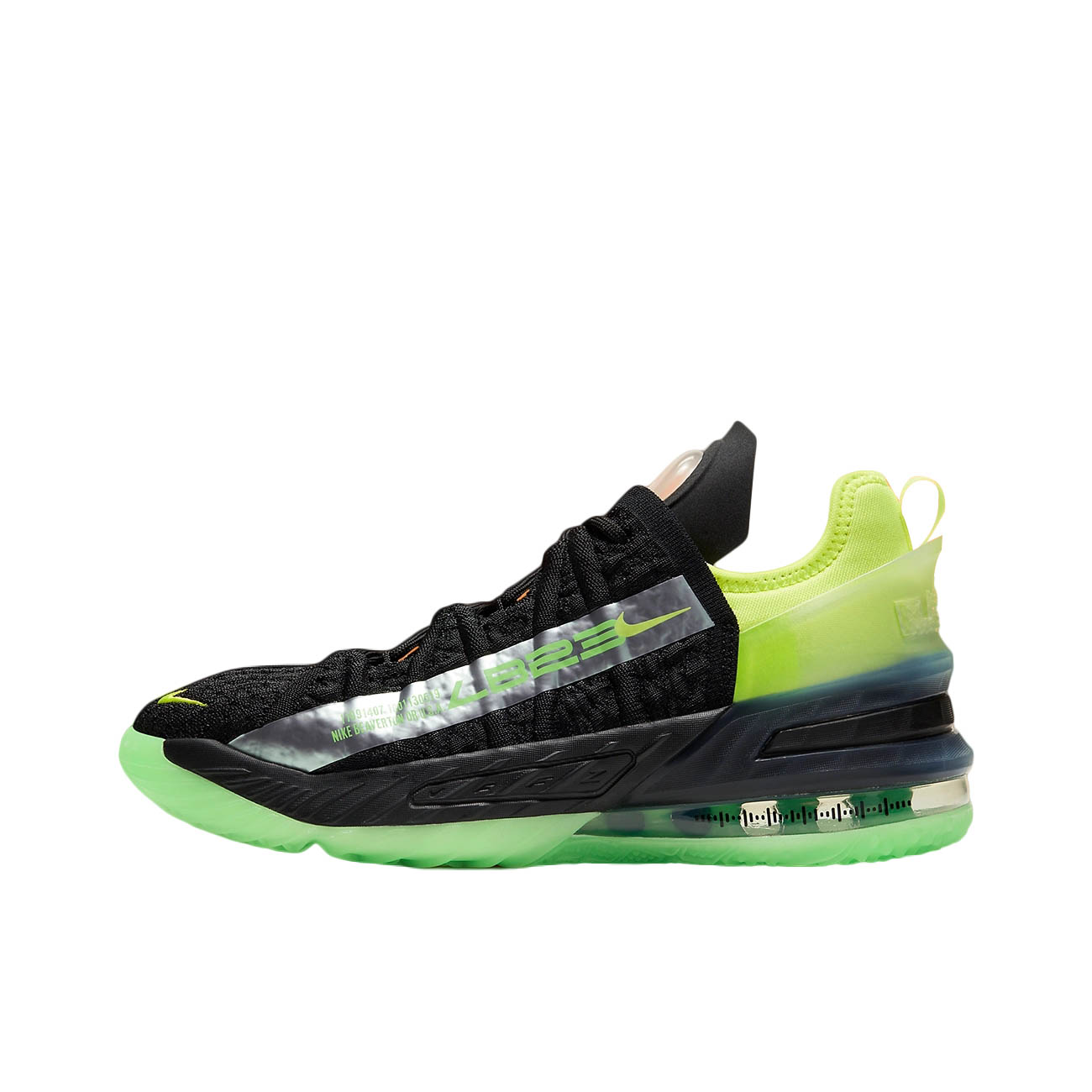 推荐商品：Nike Zoom LeBron 18 詹姆斯 篮球鞋 透气防滑耐磨实战支撑织物合成革 GS/黑色/绿色/橙色