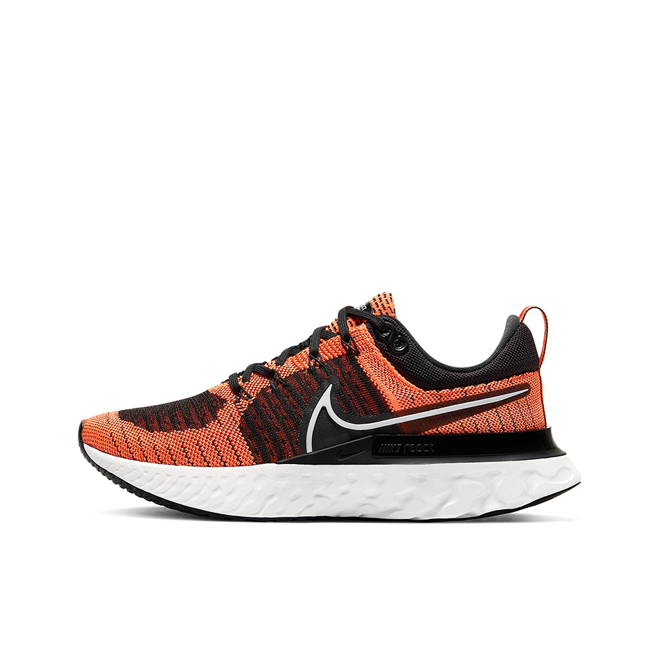 推荐商品：Nike React Infinity Run Flyknit 2 跑鞋 缓震轻便碳板回弹织物合成革防滑训练 橙色/黑色/深酒红