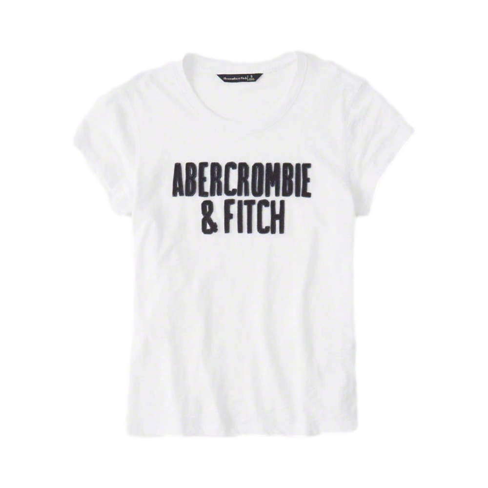 Abercrombie Fitch Logo印花圆领短袖T恤 男女同款