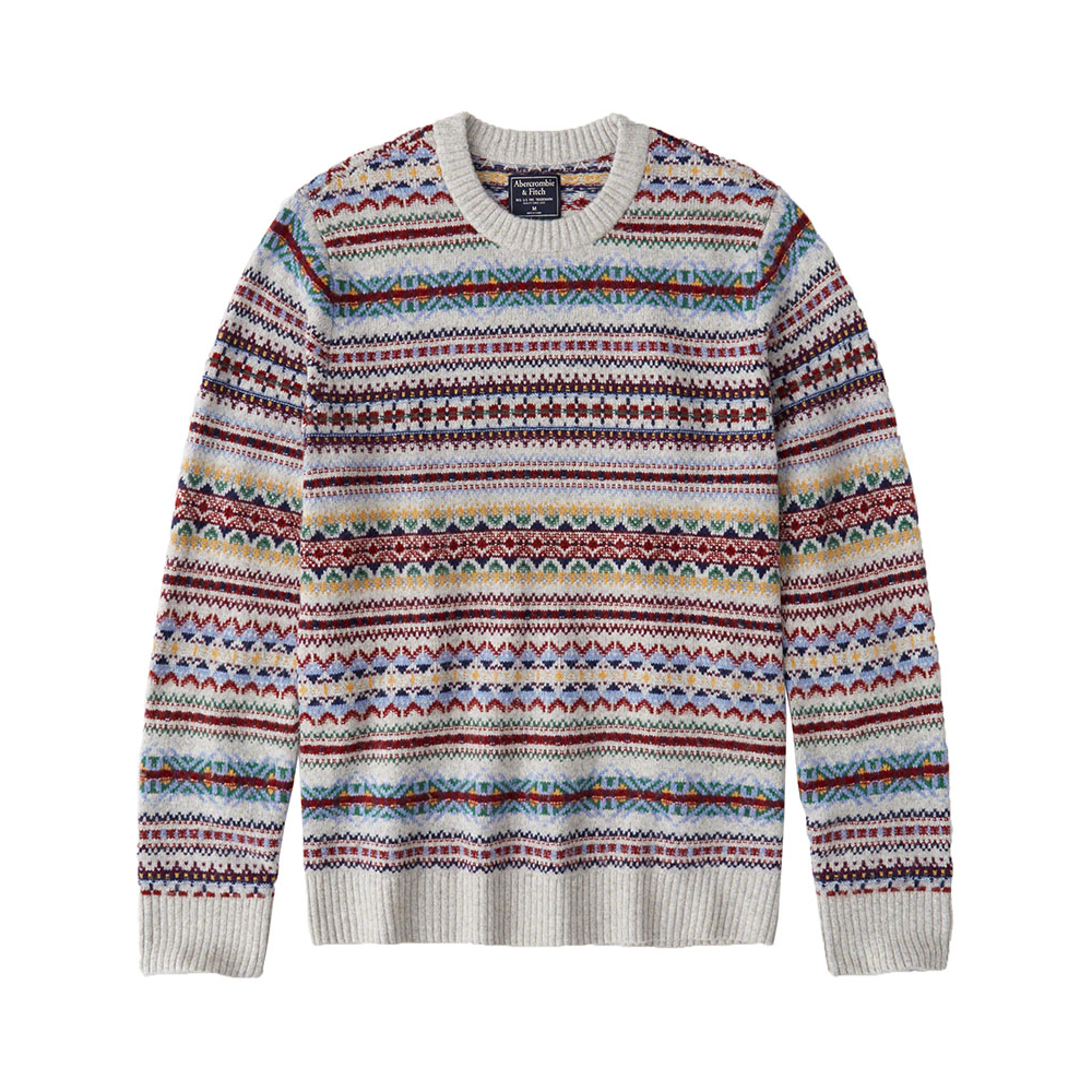 Abercrombie Fitch 民族风羊毛针织衫 男女同款