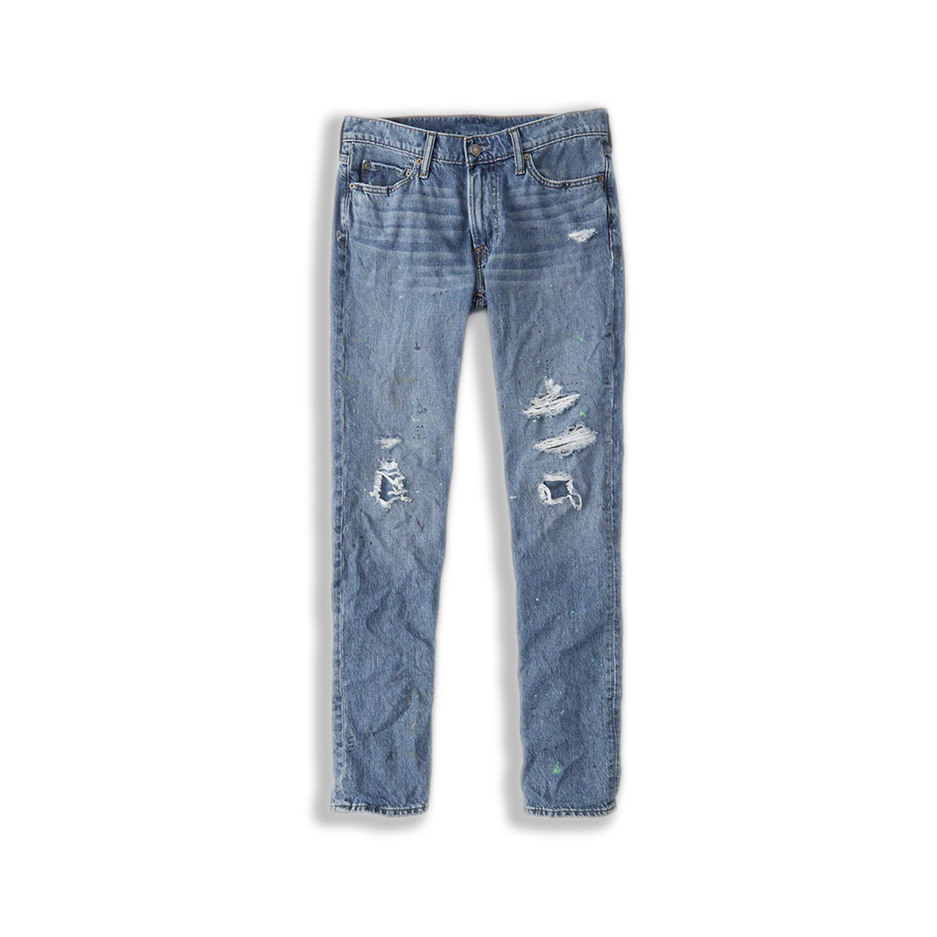 Abercrombie Fitch 修身做旧磨破牛仔裤