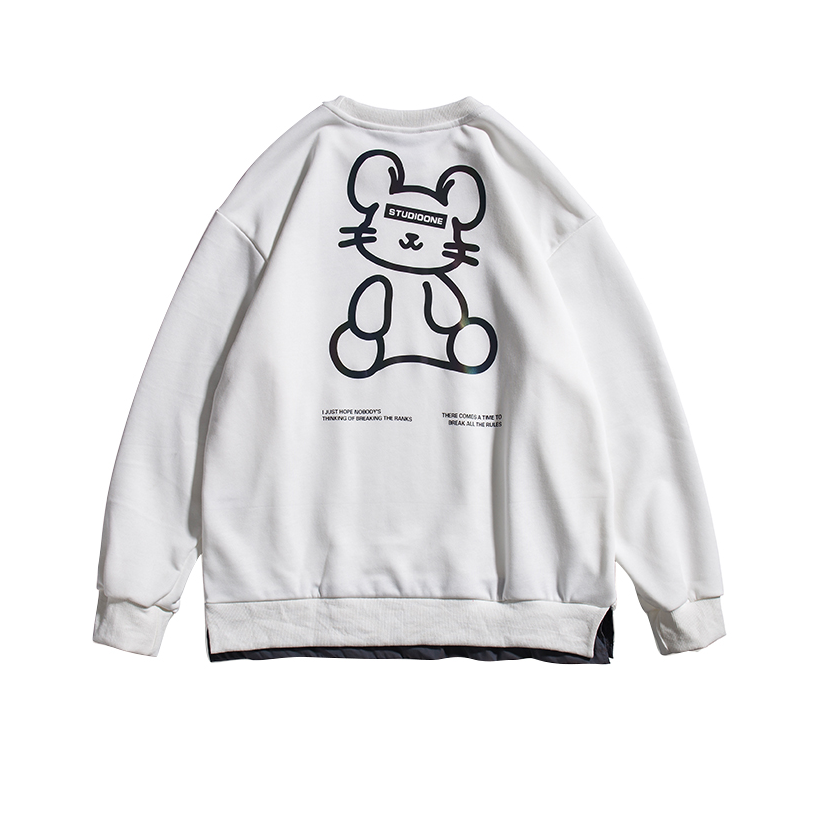 Mansway/男道 卡通老鼠镭射印花圆领卫衣 2117