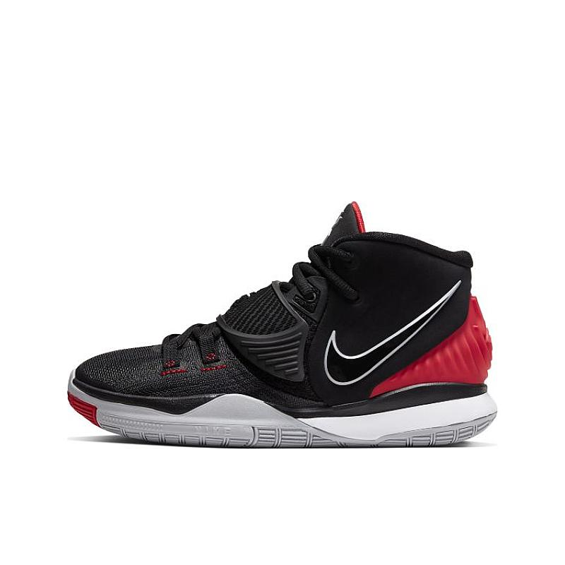 推荐商品：Nike Kyrie 6 欧文6 前掌Zoom 防滑耐磨 缓震抓地 圆头 实战训练 织物 合成革 支撑 篮球鞋 GS/黑色/红色