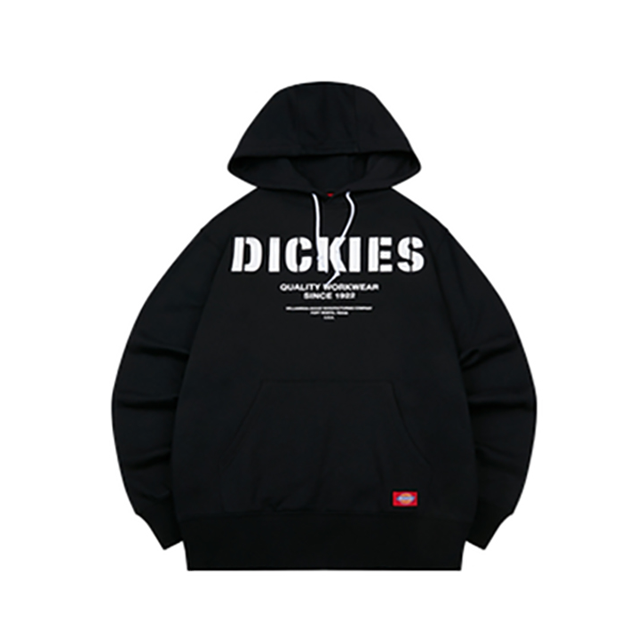 Dickies 2024AW 印花连帽长袖加绒抓绒卫衣 男女同款 DK008159