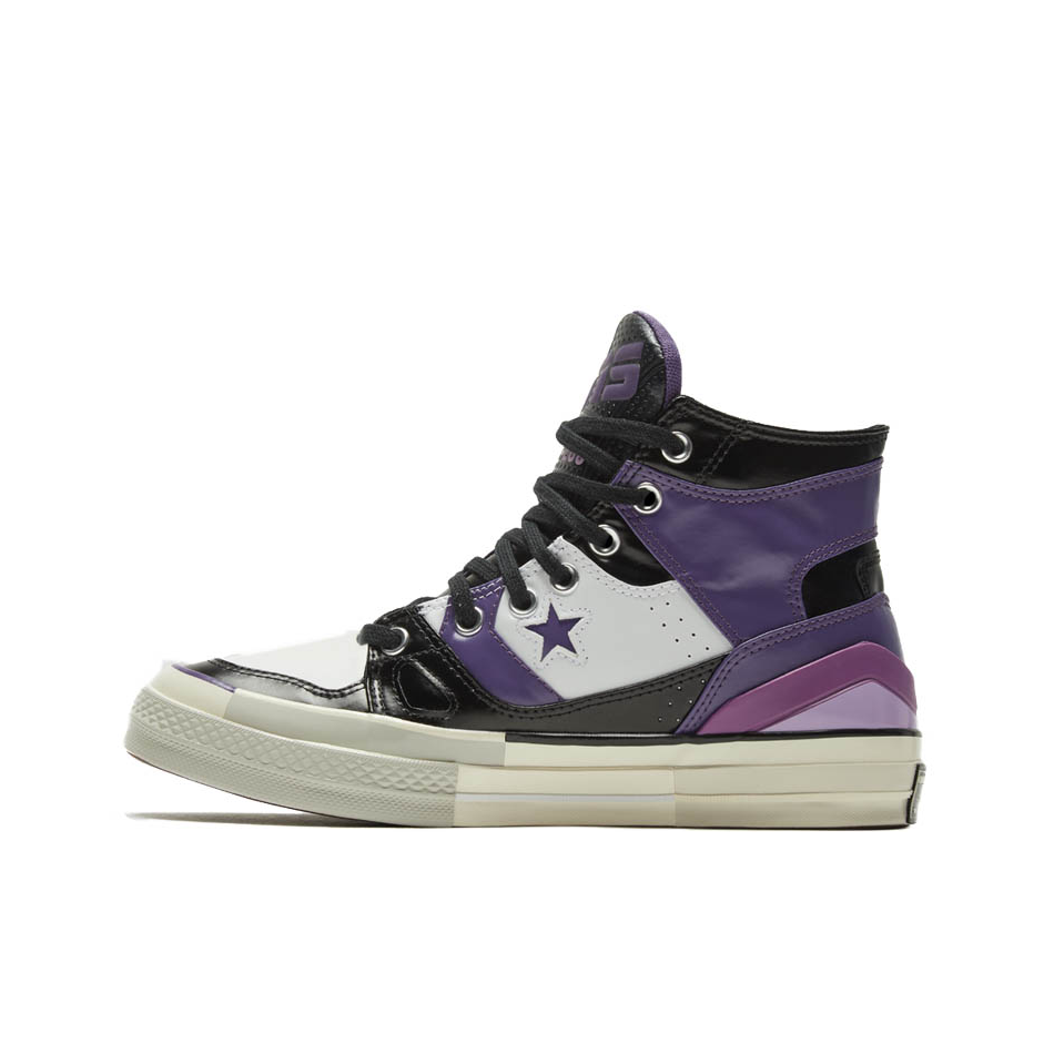 推荐商品：Converse/匡威 Chuck 70 E260 帆布鞋 潮流拼接复古舒适包裹防滑耐磨 星空紫/白色
