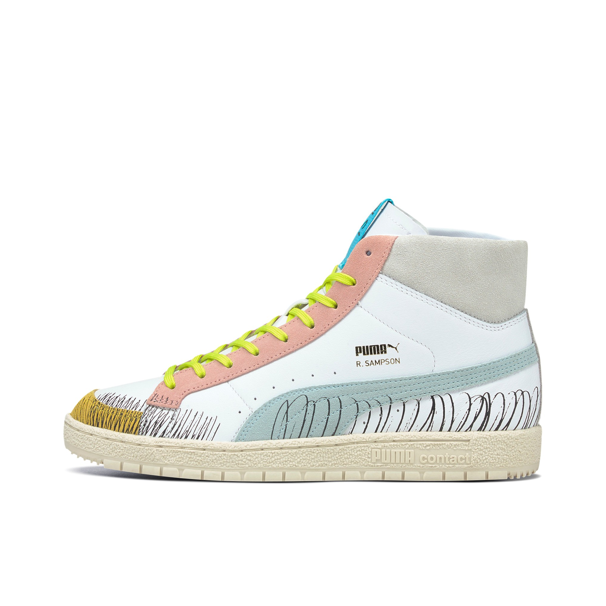 推荐商品：Puma/彪马 Basket VTG 板鞋 复古耐磨潮流时尚舒适轻便运动 Michael Lau联名/白色/蓝色