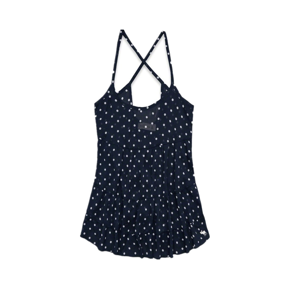 Abercrombie Fitch 修身光滑波点吊带背心