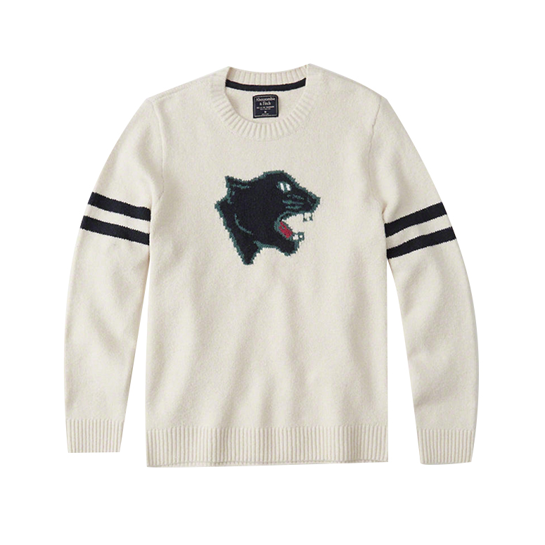 Abercrombie Fitch 圆领套头中队长针织衫 男女同款