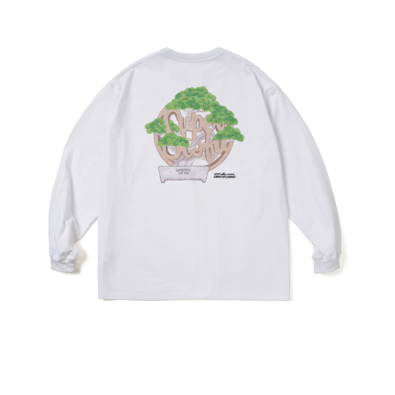 SUPERTOFU 复古水彩手绘LOGO长袖T恤 男女同款