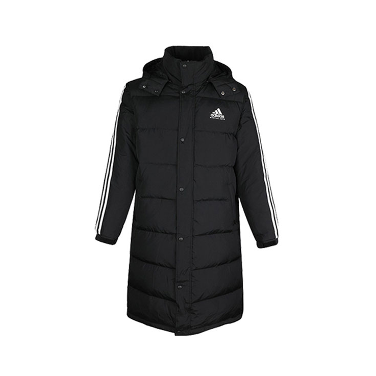 adidas 鸭绒防水防风连帽加厚保暖中长款御寒羽绒服 ADIPK01MA 黑