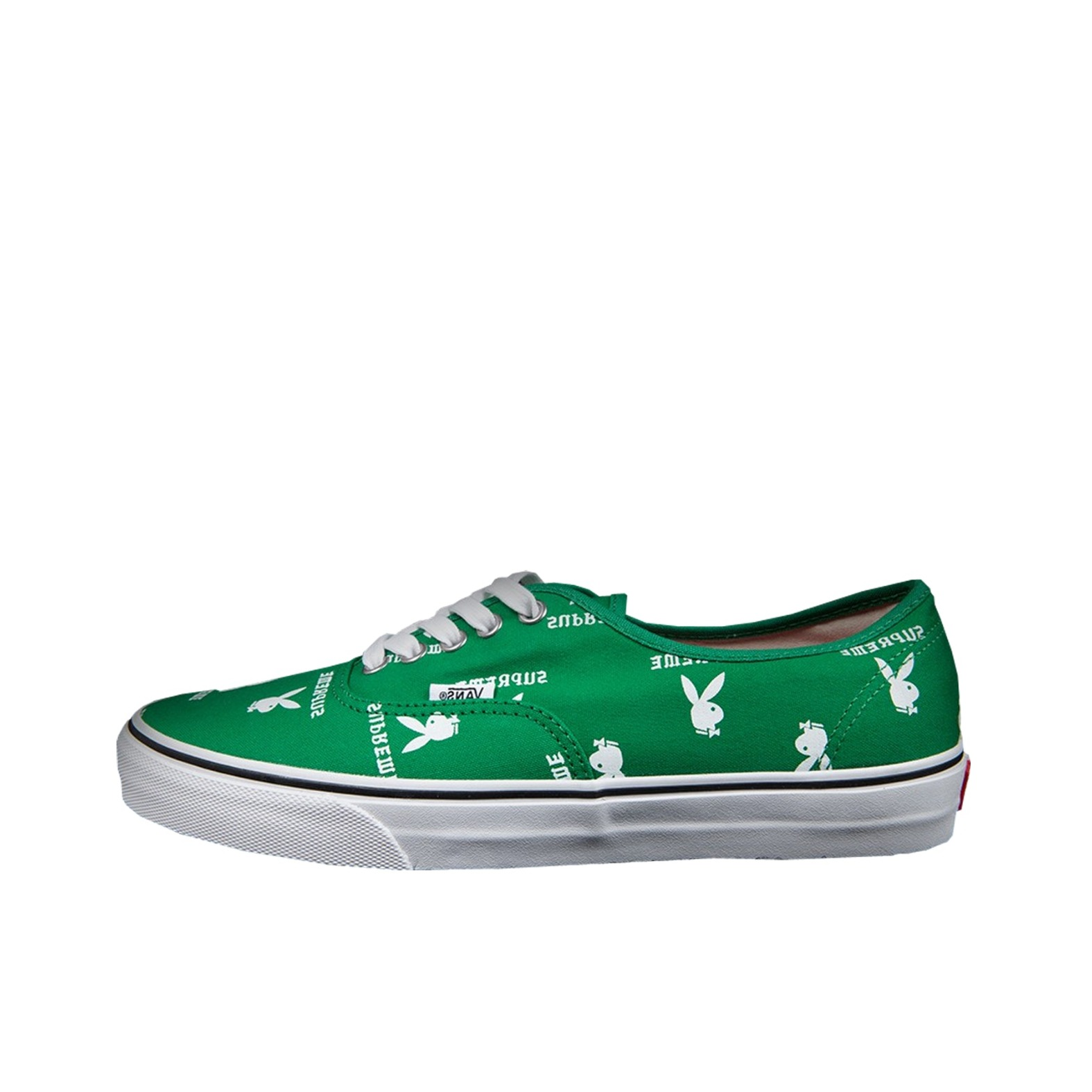推荐商品：Vans/范斯 Authentic 潮流休闲 轻便舒适 防滑耐磨 百搭运动 复古 板鞋 Supreme/Playboy /Green supreme联名花花公子/绿