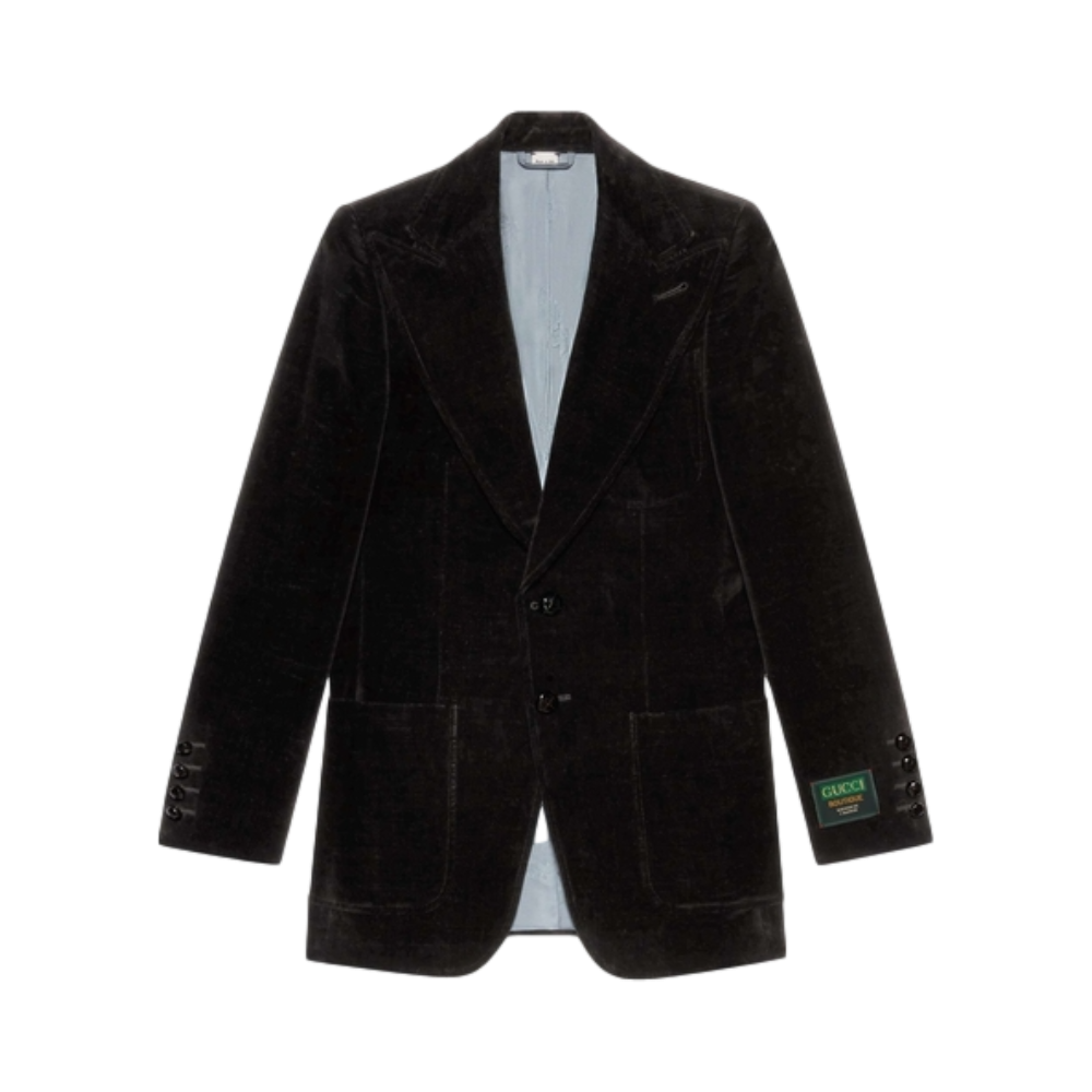 Gucci/古驰 标签天鹅绒夹克 男女同款 648932-Z8AMW-1000