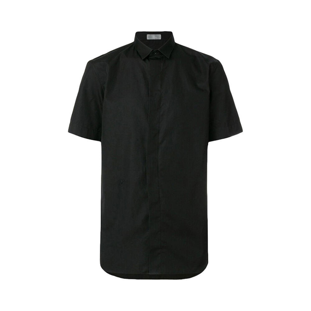 Dior/迪奥 Homme 徽标刺绣时尚休闲单排扣短袖修身 衬衫 男女同款