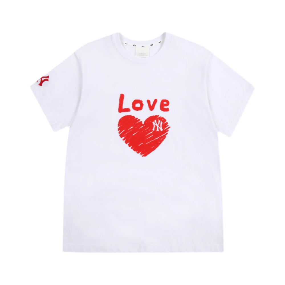 MLB 爱心NY爱心印花小标涂鸦短袖T恤 男女同款 31TSH2131