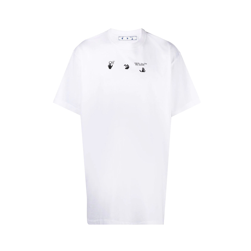 OFF-WHITE 箭头地球logo印花圆领短袖T恤 男女同款 OMAA038R21JER008