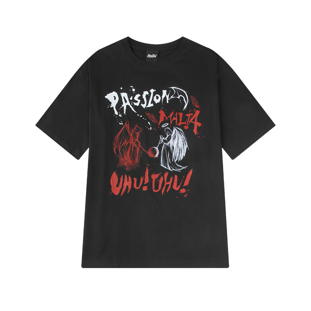 HEYBIG 宽松恶魔印花短袖 男女同款 CJH379092CYCX