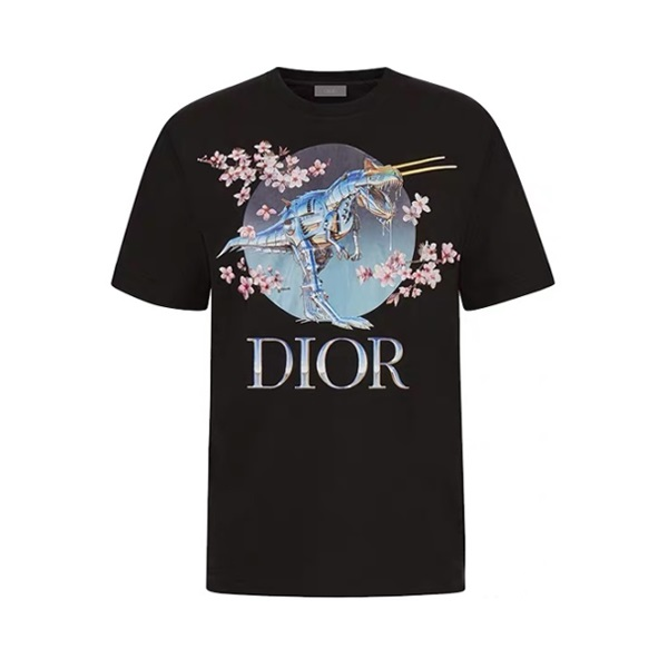 Dior x Sorayama T-Shirt 樱花恐龙印花短袖T恤 男女同款
