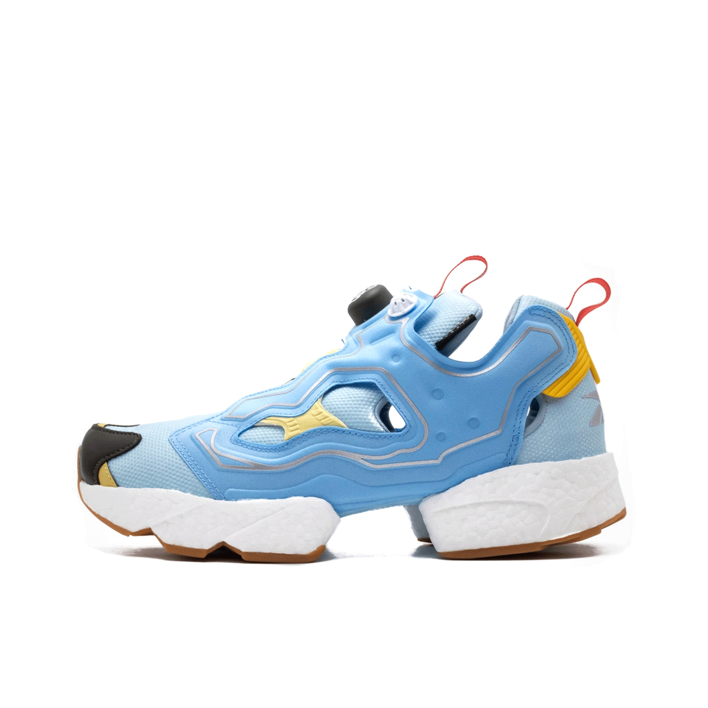 推荐商品：Reebok/锐步 Insta Pump Fury SMG 运动休闲鞋 舒适防滑耐磨减震回弹织物脚蹬合成革网布拼接圆头复古 Water Billionaire Boys Club联名/天蓝/黄色