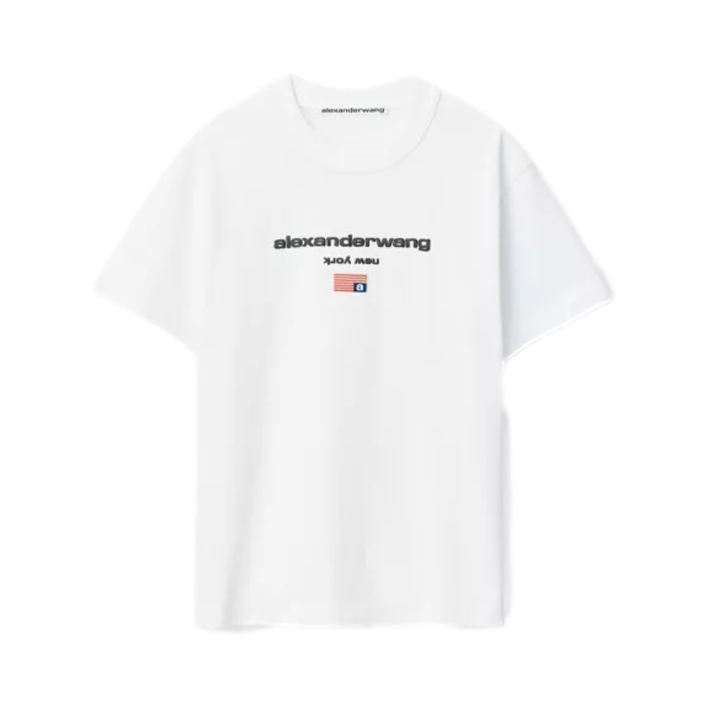 Alexander Wang 徽标图案旗标刺绣 T恤 男女同款 UCC1211344-100