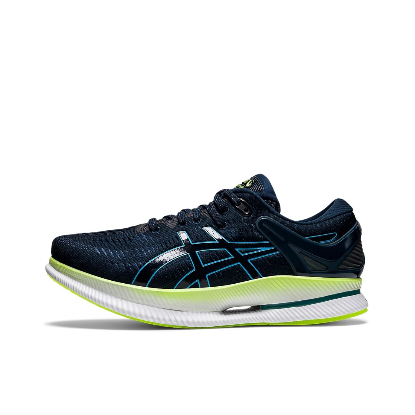 推荐商品：Asics/亚瑟士 Metaride 跑鞋 防滑耐磨缓震回弹舒适透气运动织物 藏青/蓝色