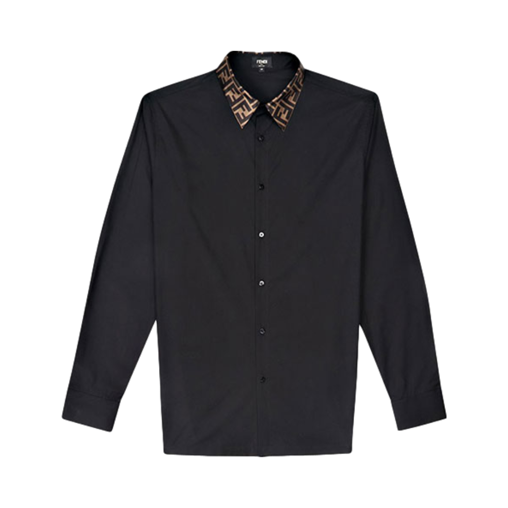FENDI 芬迪领口老花 FF 图案休闲长袖衬衫 男女同款