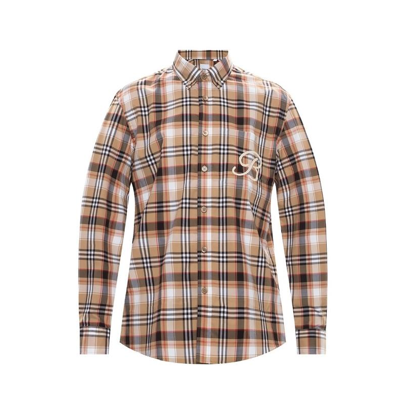 Burberry 博柏利 多色格纹徽标长袖衬衫 男女同款 8036870