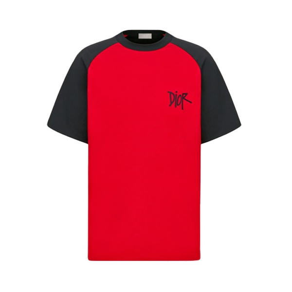 Dior 拼色双面穿圆领短袖T恤 男女同款