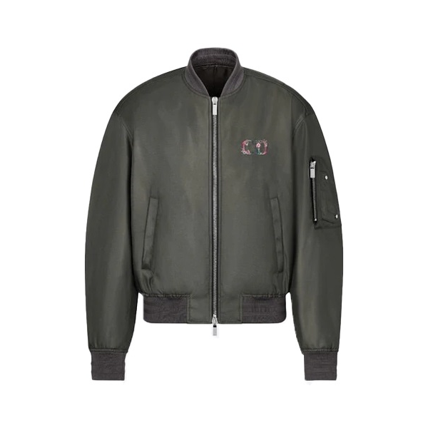 Dior 花卉Logo刺绣印花飞行员夹克 男女同款