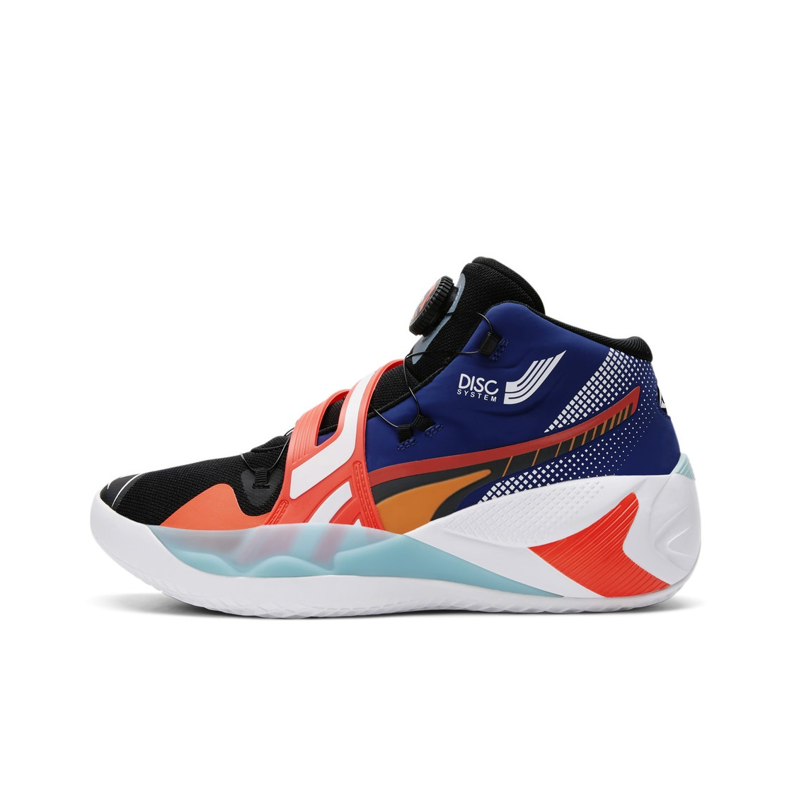 推荐商品：Puma/彪马 Disc Reverse 防滑耐磨 减震轻便 网布透气 实战 合成革 篮球鞋 黑色/橘红/藏蓝
