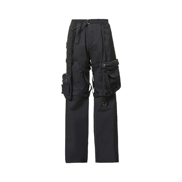 RAF SIMONS 扣带刺绣棉质休闲长裤 男女同款