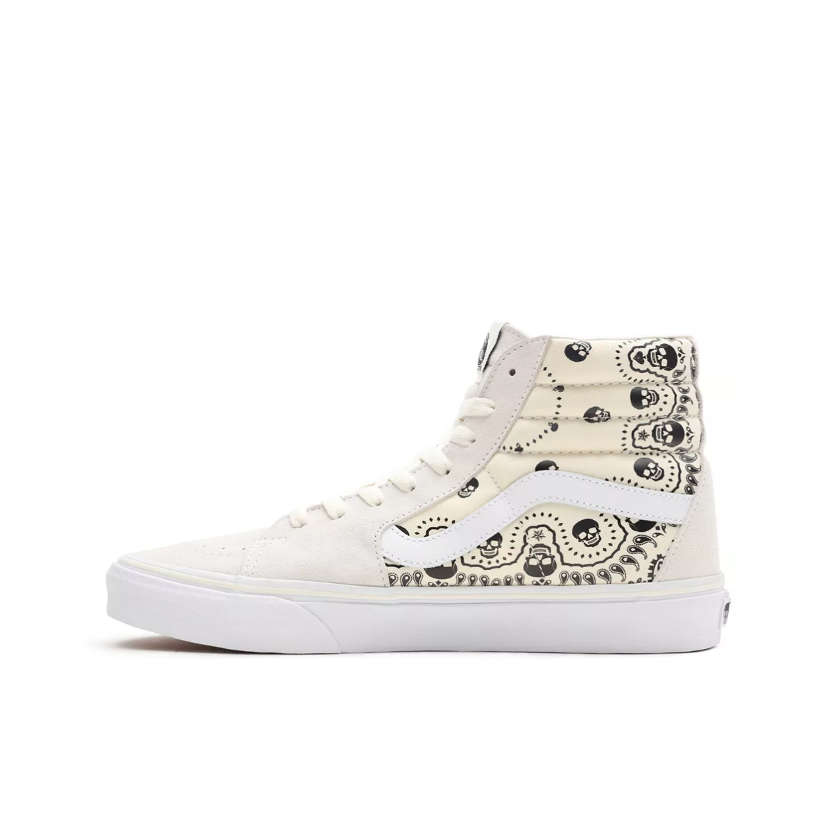 推荐商品：Vans/范斯 SK8-Hi 板鞋 潮流经典拼接复古街头厚底 米白/腰花果/骷髅头