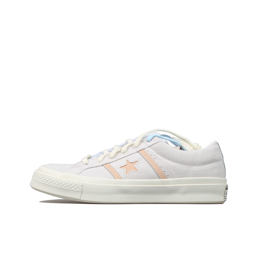 推荐商品：Converse/匡威 One Star 翻毛皮 防滑 复古 星星鞋 板鞋 淡灰紫/浅蓝