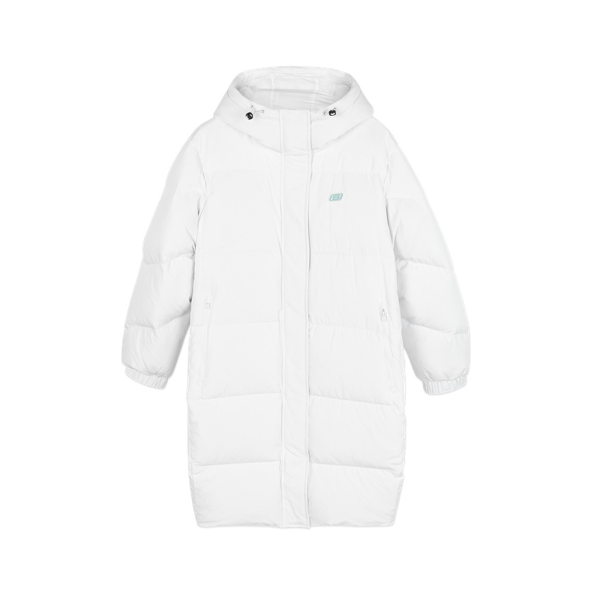 Skechers 保暖中长款连帽防风加厚外套羽绒服 男女同款 L420W264