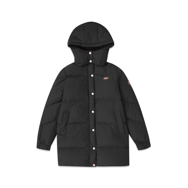 Skechers 中长款连帽保暖羽绒服 男女同款 L419W047