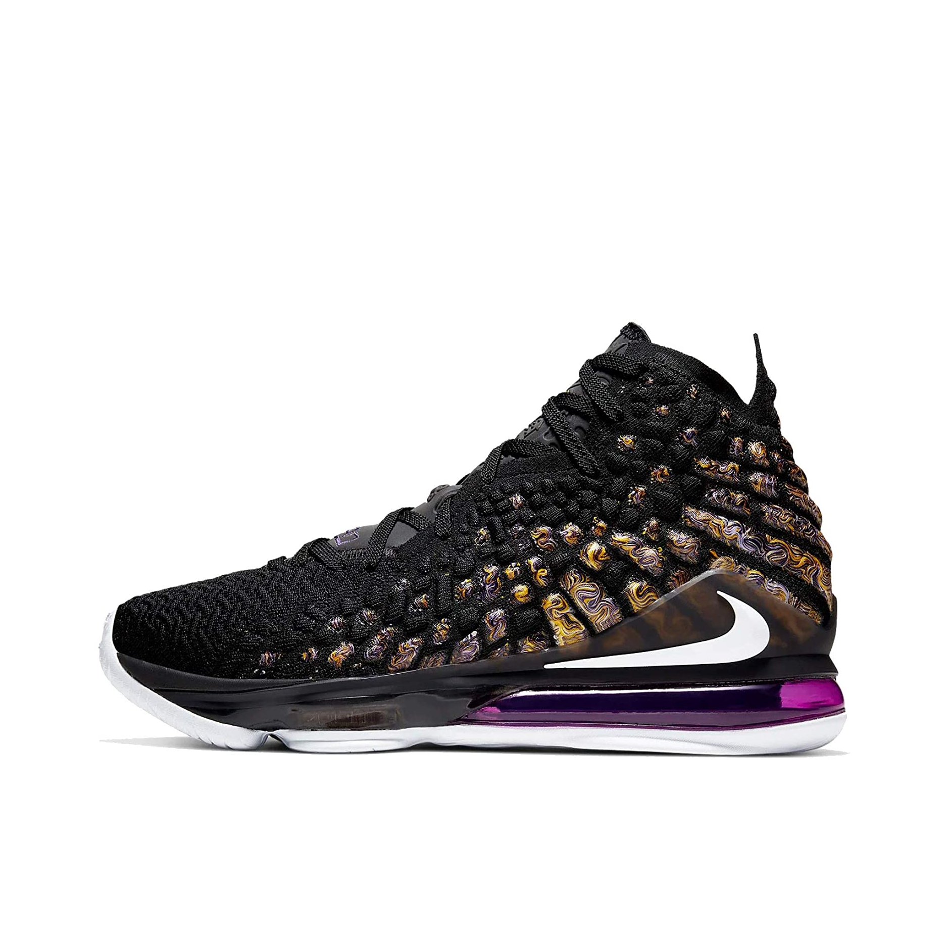 推荐商品：Nike Zoom LeBron 17 詹姆斯 气垫缓震 防滑耐磨 实战 织物 回弹 篮球鞋 Lakers 国外版/黑色/紫色