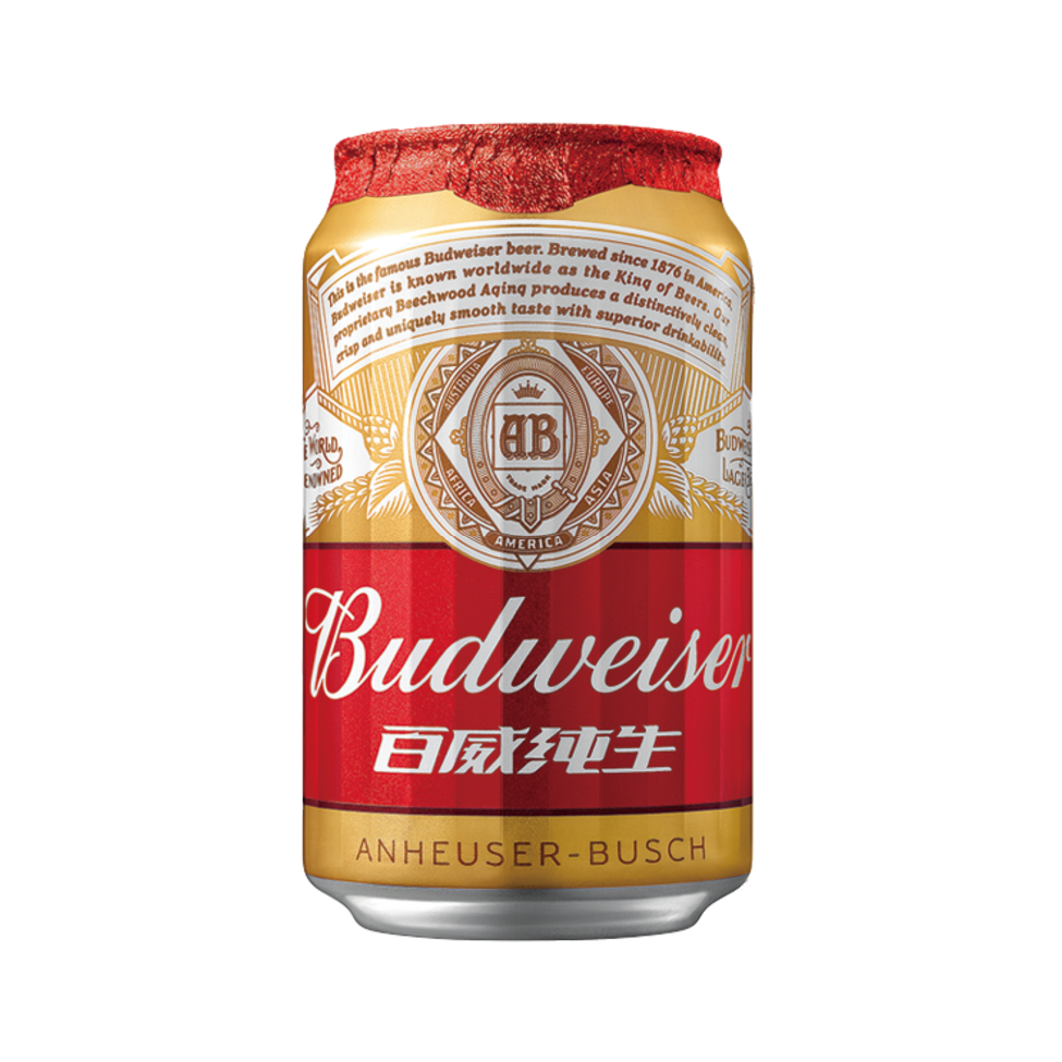 Budweiser/百威 纯生啤酒 330ml 8.0°P 罐装 醇正聚餐鲜爽聚会 330ml