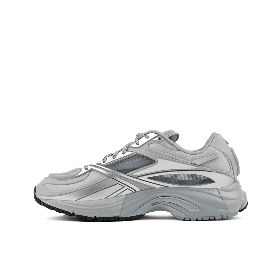 推荐商品：Reebok/锐步 Premier Road Modern 运动休闲鞋 经典复古时尚潮流舒适百搭防滑耐磨轻便透气网布包裹性圆头户外减震 灰色/金属银