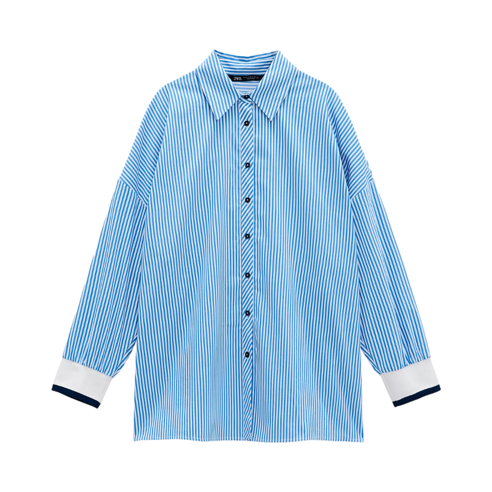 ZARA 罗纹条纹衬衫 女装 09878055104