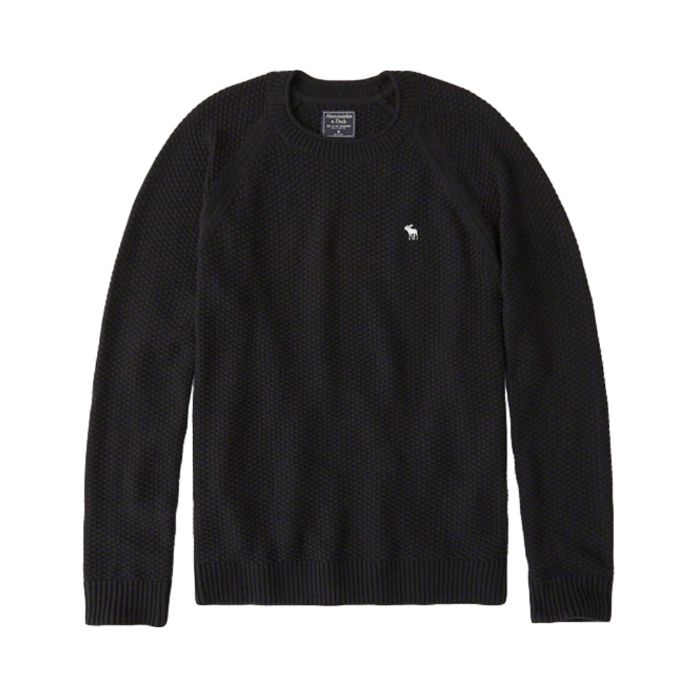 Abercrombie Fitch 加厚华夫格圆领套头针织衫 男女同款