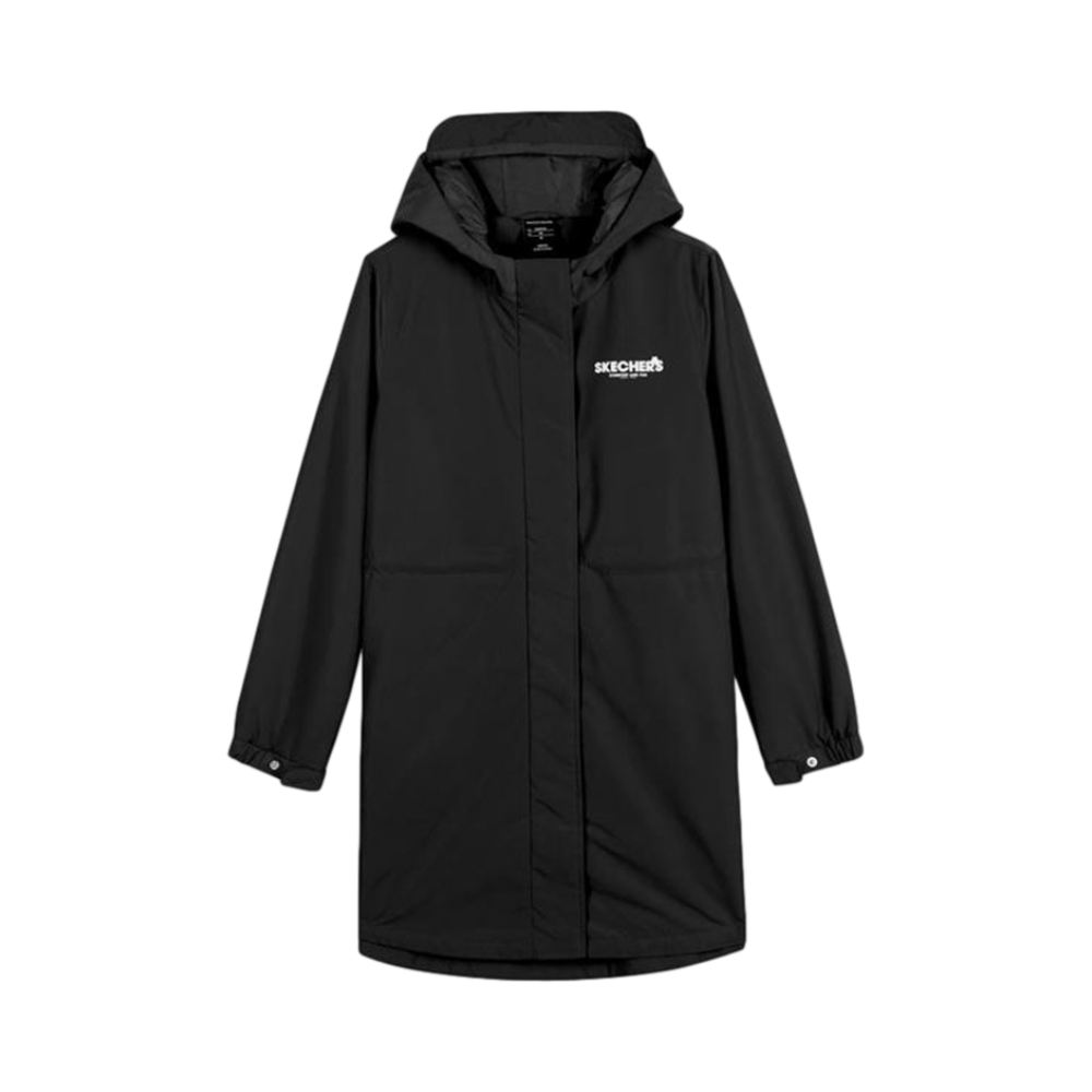 Skechers 女装 中长款梭织风衣连帽外套 L121W082