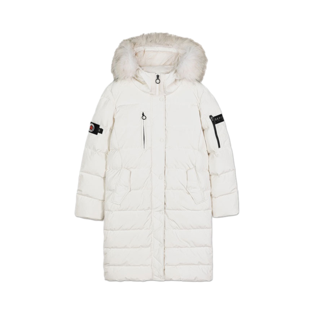 Skechers  女装 冬季长款加厚保暖连帽羽绒服 L420W080