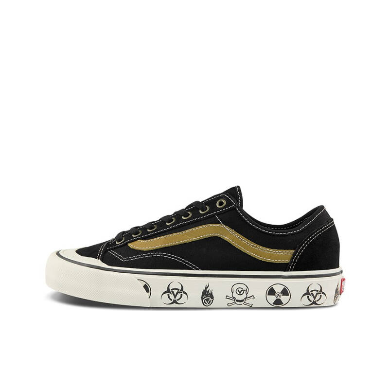 推荐商品：Vans/范斯 Style 36 滑板鞋 板鞋 舒适轻便防滑耐磨复古百搭帆布拼接防水运动 SF/黑色/印花