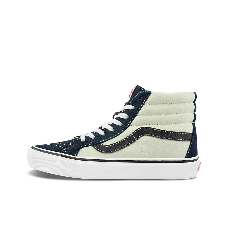 推荐商品：Vans/范斯 SK8-Hi 板鞋 潮流经典拼接复古街头厚底 深蓝色/白色