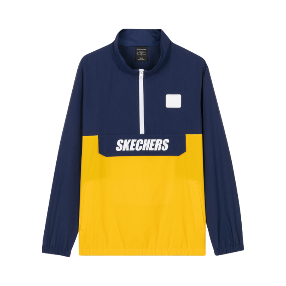 Skechers 撞色拼接半开襟外套风衣茄克 男女同款 L420M183