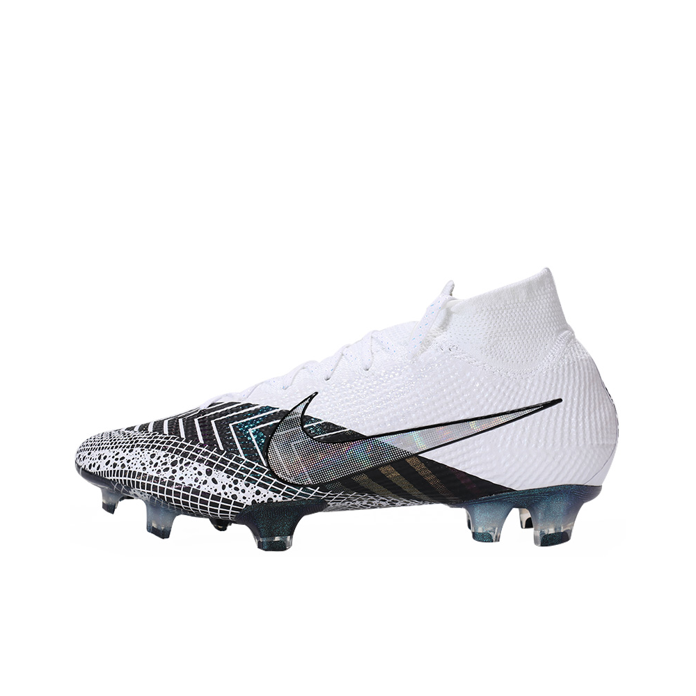 推荐商品：Nike Mercurial Superfly 7 Elite MDS FG 顶级 长钉 防滑耐磨 舒适透气 硬天然草场 足球鞋 FG/白色/黑色