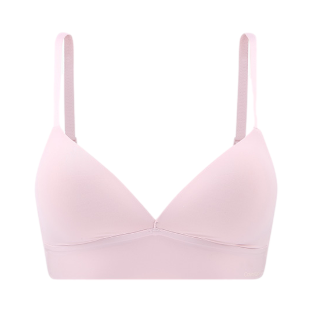 Calvin Klein 薄垫光面无痕大胸显小美拉德无钢圈宽围边软支撑聚拢薄衬垫三角杯文胸 女装 QF6022AD