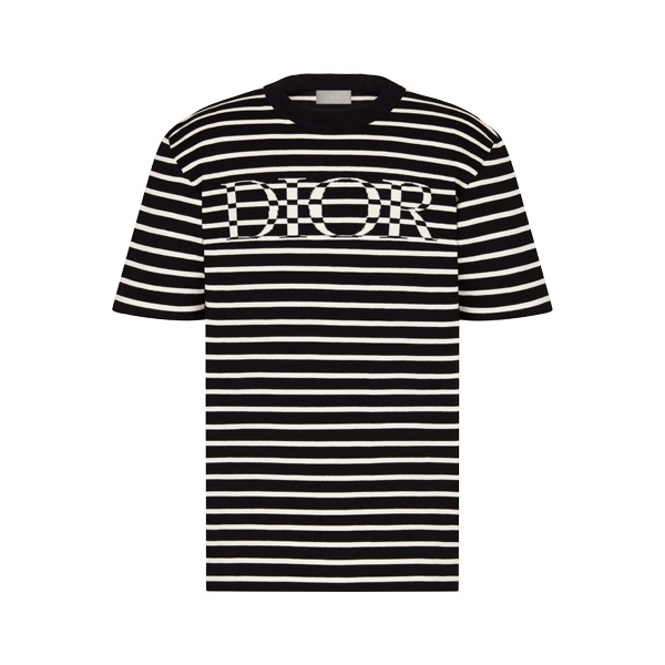 Dior/迪奥 直筒条纹效果标志Logo宽松短袖T恤