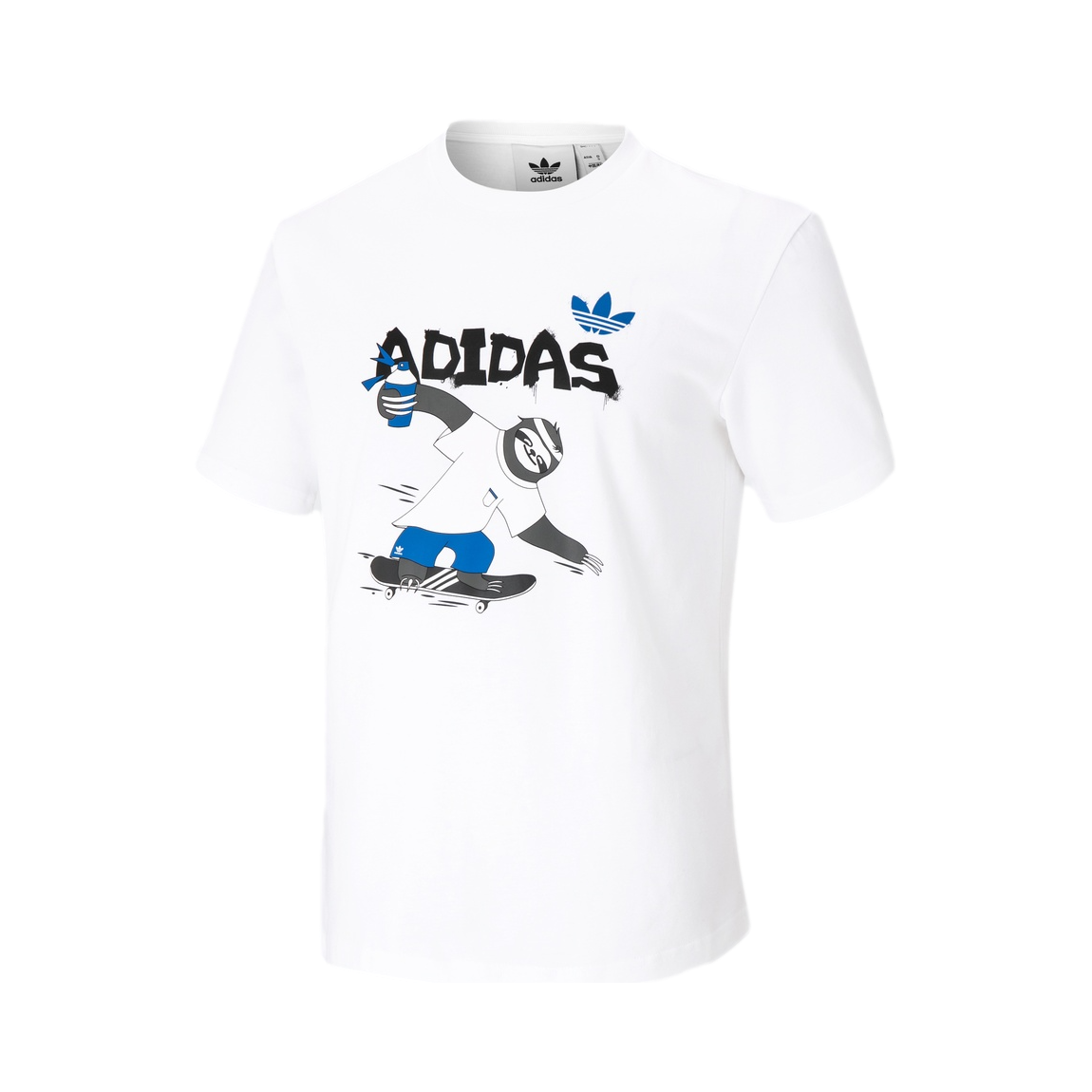 adidas Originals 美式卡通印花树懒运动短袖正肩袖圆领T恤 HB2740