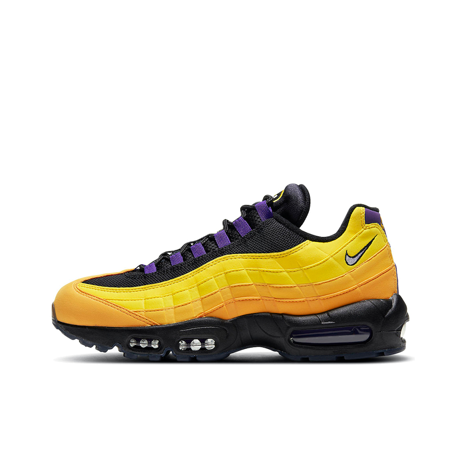 推荐商品：Nike Air Max 95 跑鞋 潮流时尚复古百搭防滑耐磨舒适透气防水气垫织物支撑低帮缓震贴合耐用圆头 Lakers 紫色/金色/黑色