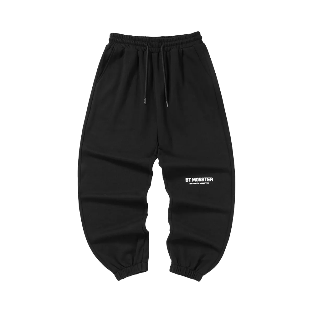 bt 英文印花松紧腰基础款束脚裤 男女同款 TLP121